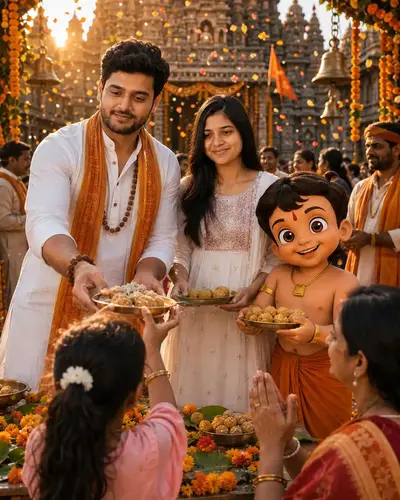 Little Bheem distributing Mahashivratri Prasad