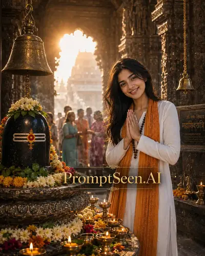 Temple Prayer Portrait Ultra Realistic