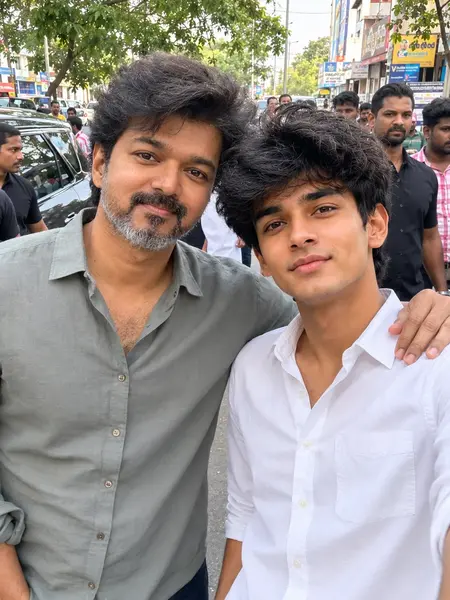 Casual Street Selfie Thalapathy Vijay