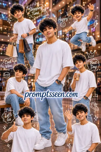 Luxury Shopping Mall Boy Collage